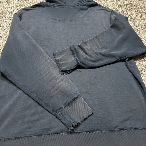 Thrashed Hoodie y2k Nike Swoosh Distressed Navy Blue Sun Faded Soft Thin Blue XL - Picture 12 of 13